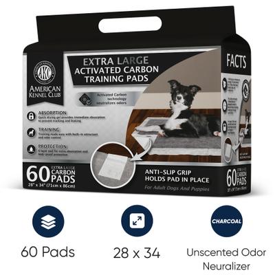 Show full view: American Kennel Club Charcoal Puppy Training Pads, 34 x 28-in, 60 count slide 2 of 9