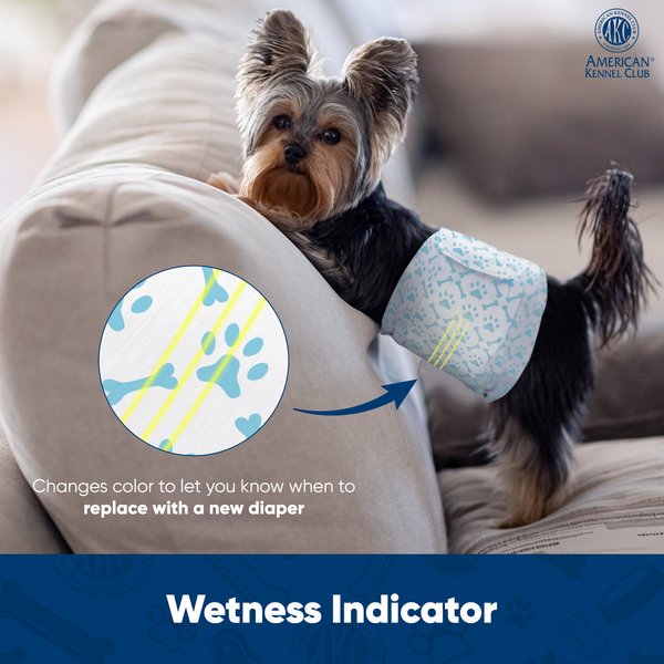 American Kennel Club Disposable Male Dog Wraps with Wetness Indicator, 50 count