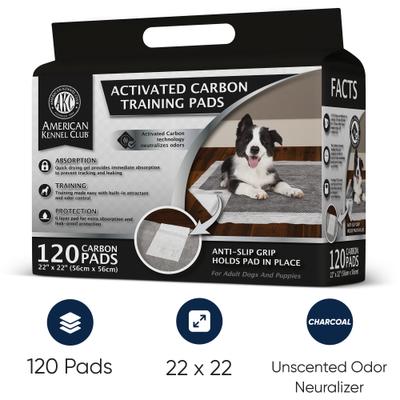 Show full view: American Kennel Club Charcoal Puppy Training Pads, 22 x 22-in, 120 count slide 2 of 9
