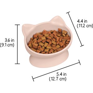 Kitty City Cat Ear Elevated Cat Bowls, Pink & Teal Blue, 6.5-oz, 2 count