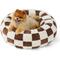 Show in main carousel: Lesure Calming Cute Modern Plush Jacquard Shaggy Orthopedic Anti-Slip Donut Dog & Cat Bed with Removable Cover, Brown, Small slide 1 of 10