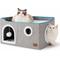 Show in main carousel: Bedsure Cat Cave with Fluffy Ball & Scratch Pad Plush Sherpa Foldable Cat House, Widen, Grey slide 1 of 8