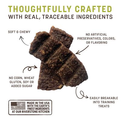 Show full view: Earth Animal Wisdom Air-Dried From the Air Recipe with Quail, Duck, & Goose Premium Natural Jerky Strips Dog Treats, 4-oz bag slide 4 of 10