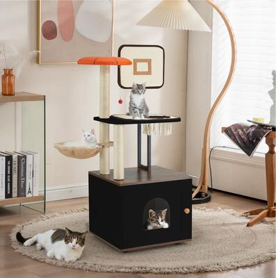 Show full view: PXZEE 50-in Cat Tree with Litter Box Enclosure slide 2 of 7