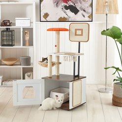 PXZEE 50-in Cat Tree & Condo with Litter Box Enclosure slide 1 of 7