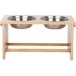 Show in main carousel: Pet Adobe Elevated Bamboo Stand Stainless Steel Dog Bowl Set, Natural, 5.5-cup slide 6 of 7