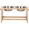 Show in main carousel: Pet Adobe Elevated Bamboo Stand Stainless Steel Dog Bowl Set, Natural, 5.5-cup slide 6 of 7