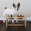 Show in main carousel: Pet Adobe Elevated Bamboo Stand Stainless Steel Dog Bowl Set, Natural, 5.5-cup slide 5 of 7