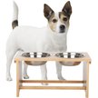 Show in main carousel: Pet Adobe Elevated Bamboo Stand Stainless Steel Dog Bowl Set, Natural, 5.5-cup slide 2 of 7