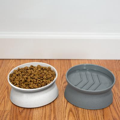 Show full view: Kitty City Slow-Feed Elevated Cat Bowls, White & Grey, 6.5-oz, 2 count slide 5 of 12