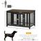 Show in main carousel: jansno End Table Dog Crate with Openable Top, Black/Brown slide 6 of 8