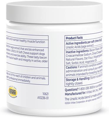 Show full view: Virbac URSOLYX Soft Chew Supplement for Medium Breed Dogs, 60 count slide 3 of 10
