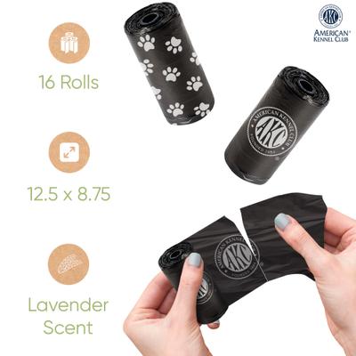 Show full view: American Kennel Club Extra Thick Leak Proof Pet Waste Bags Refill Rolls, Fresh Scent, 240 count, Black slide 2 of 6