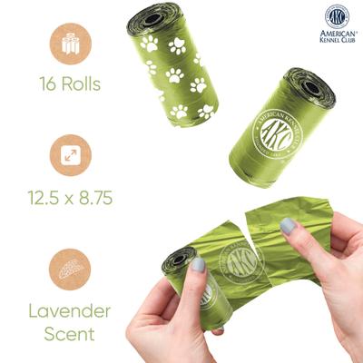 Show full view: American Kennel Club Extra Thick Leak Proof Pet Waste Bags Refill Rolls, Fresh Scent, 240 count, Green slide 2 of 6