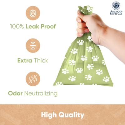 Show full view: American Kennel Club Extra Thick Leak Proof Pet Waste Bags Refill Rolls, Fresh Scent, 240 count, Green slide 3 of 6