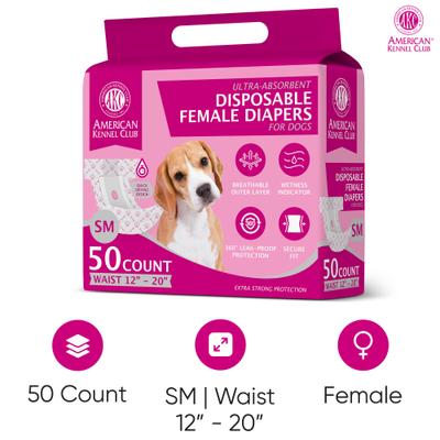 Show full view: American Kennel Club Disposable Female Dog Wraps with Wetness Indicator, 50 count, Small slide 3 of 10