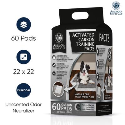 Show full view: American Kennel Club Charcoal Puppy Training Pads, 22 x 22-in, 60 count slide 2 of 9