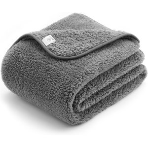 Allisandro Ultra Soft Fluffy Sherpa Cat & Dog Blanket, Grey, 40 x 32-in