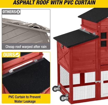 Show full view: Aivituvin AIR32-R Wooden Chicken Coop, 2 to 3 Chicken Capacity slide 5 of 9