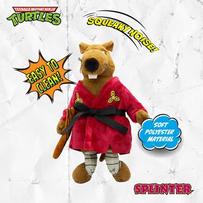 Show full view: Teenage Mutant Ninja Turtles Squeaky Retro Splinter Dog Chew Toy slide 2 of 7