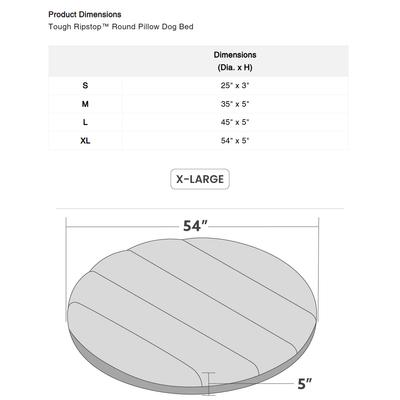 Show full view: K9 Ballistics Tough Ripstop Round Pillow Dog Bed, Tan, X-Large slide 6 of 9