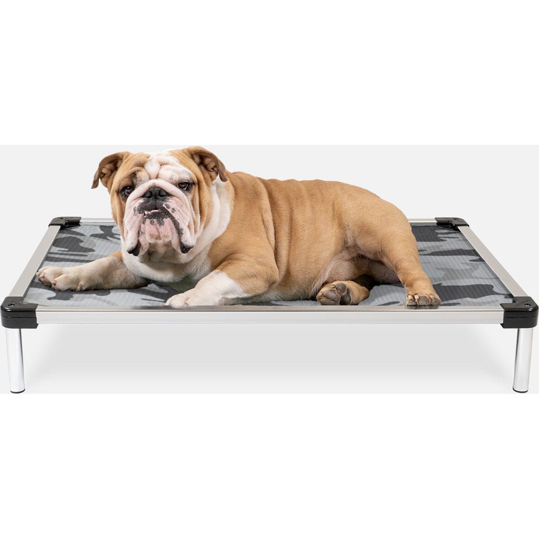 K9 Ballistics Chew Proof Armored Ripstop Elevated Dog Bed, Snow Camo, Medium