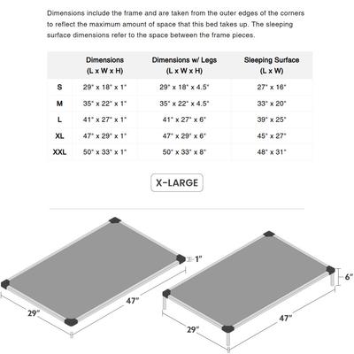 Show full view: K9 Ballistics Chew Proof Armored Padded Elevated Dog Bed, Sandstone, X-Large slide 9 of 12