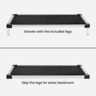 Show full view: K9 Ballistics Chew Proof Armored Padded Elevated Dog Bed, Obsidian Black, Small slide 2 of 11