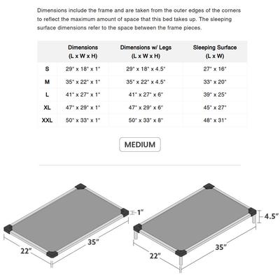 Show full view: K9 Ballistics Chew Proof Armored Padded Elevated Dog Bed, Blue Quartz, Medium slide 8 of 11