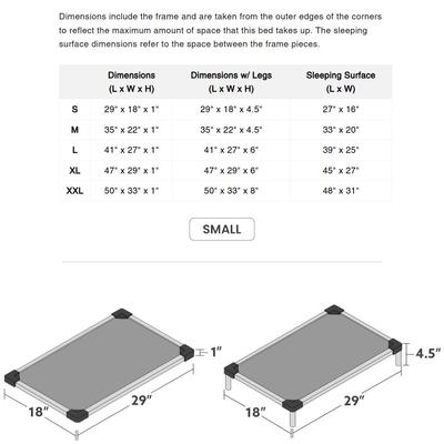 Show full view: K9 Ballistics Chew Proof Armored Padded Elevated Dog Bed, Sandstone, Small slide 8 of 11