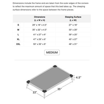 Show full view: K9 Ballistics Chew Proof Armored Ripstop Elevated Dog Bed, Blue Quartz, Medium slide 6 of 10
