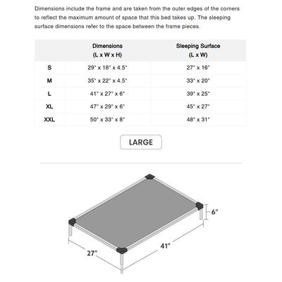 Show full view: K9 Ballistics Chew Proof Armored Mesh Elevated Dog Bed, Black Mesh, Large slide 7 of 8
