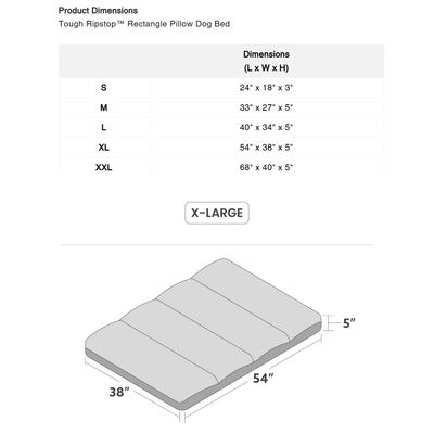 Show full view: K9 Ballistics Tough Ripstop Rectangle Pillow Dog Bed, Sage Green, X-Large slide 5 of 7
