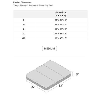Show full view: K9 Ballistics Tough Ripstop Rectangle Pillow Dog Bed, Blue Quartz, Medium slide 6 of 8