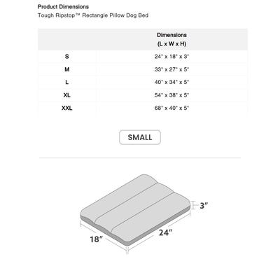 Show full view: K9 Ballistics Tough Ripstop Rectangle Pillow Dog Bed, Obsidian Black, Small slide 5 of 7
