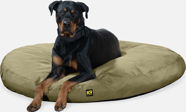 Show full view: K9 Ballistics Tough Ripstop Round Pillow Dog Bed, Sage Green, Large slide 1 of 8