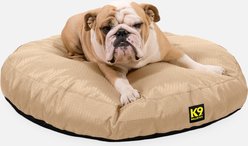 K9 Ballistics Tough Ripstop Round Pillow Dog Bed, Tan, Medium