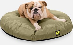 K9 Ballistics Tough Ripstop Round Pillow Dog Bed, Sage Green, Medium