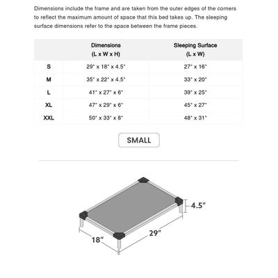 Show full view: K9 Ballistics Chew Proof Armored Vinyl Elevated Dog Bed, Gray Vinyl, Small slide 7 of 8