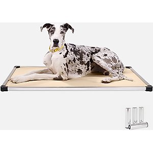 K9 Ballistics Chew Proof Armored Padded Elevated Dog Bed, Sandstone, Small