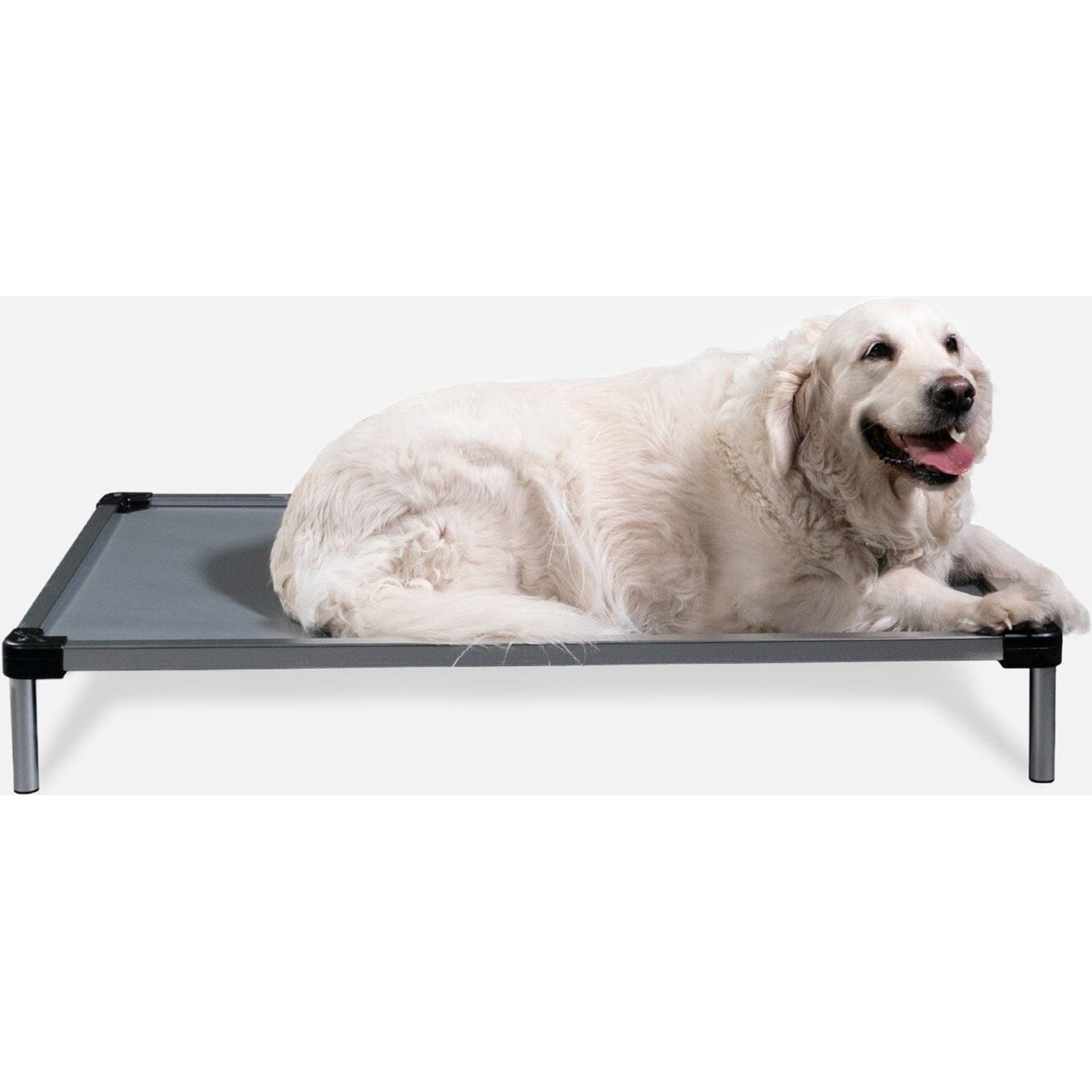 K9 Ballistics Chew Proof Armored Vinyl Elevated Dog Bed, Gray Vinyl, Small