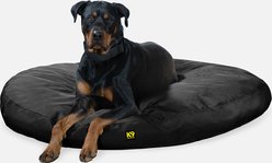 K9 Ballistics Tough Ripstop Round Pillow Dog Bed, Obsidian Black, Large