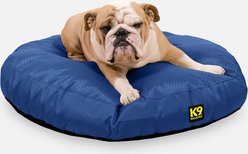 K9 Ballistics Tough Ripstop Round Pillow Dog Bed, Blue Quartz, Medium