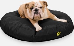 K9 Ballistics Tough Ripstop Round Pillow Dog Bed, Obsidian Black, Medium