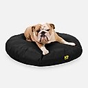 K9 Ballistics Tough Ripstop Round Pillow Dog Bed, Obsidian Black, Medium