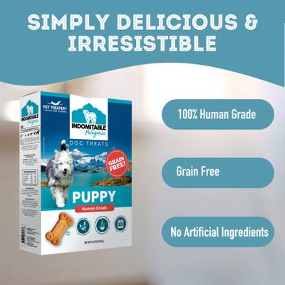 Show full view: The Granville Island Pet Treatery Indomitable Patagonia Grain-Free Puppy Crunchy Dog Treats, 16.2-oz box slide 5 of 9