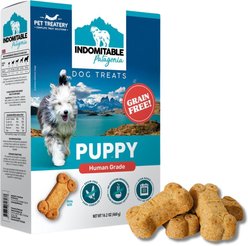 The Granville Island Pet Treatery Indomitable Patagonia Grain-Free Puppy Crunchy Dog Treats, 14.1-oz box