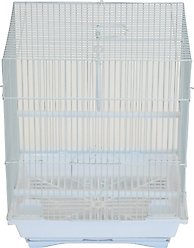 YML Flat Top Parakeet Bird Cage, Medium, White