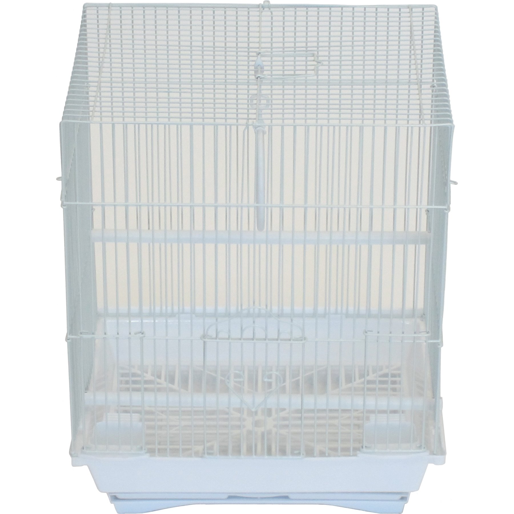 YML Flat Top Parakeet Bird Cage, Medium, White