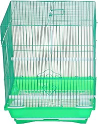 YML Square Top Parakeet Bird Cage, Green